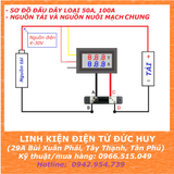 Đồng hồ tích hợp đo volt ampe dòng áp 0~100VDC, 10A 50A 100A có điện trở Shunt