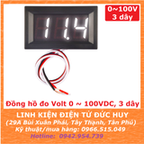 Đồng hồ đo điện áp, volt 0~100VDC, 3 dây led 0.56