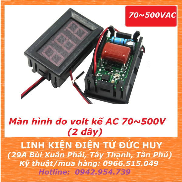 Volt kế đo điện áp xoay chiều AC 70~500V (Led 0.56' màu đỏ)