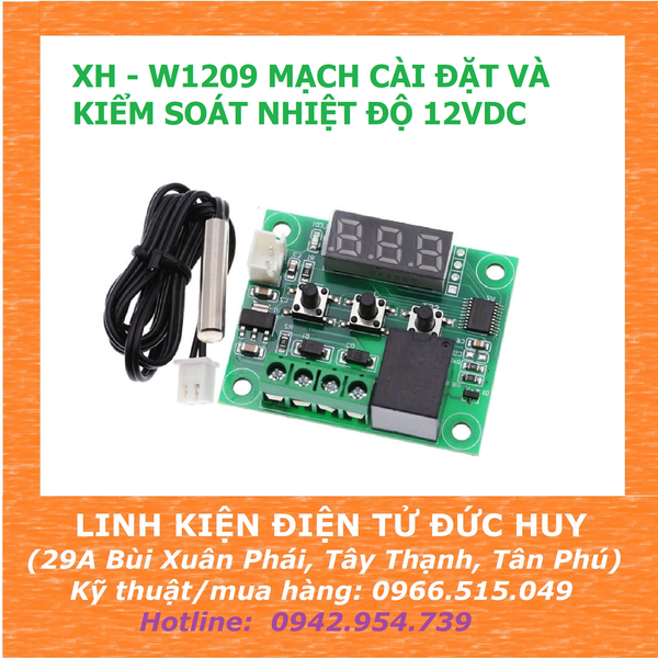 XH-W1209 Mạch cài đặt và kiểm soát nhiệt độ 12VDC