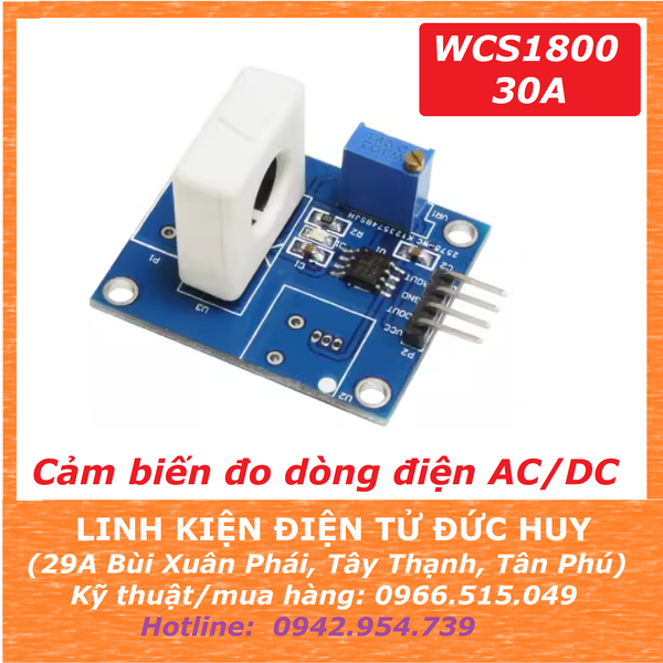 Cảm biến Hall current sensor đo dòng điện AC/DC WCS1800 35A