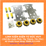 Bộ xe robot 4 bánh 2 tầng, khung kim loại, bánh xe mecanum 48mm