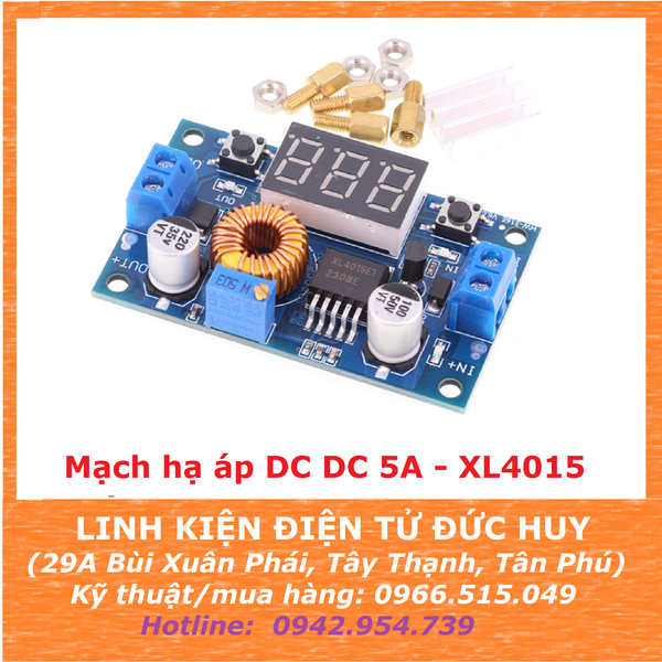 XL4015E HẠ ÁP DC-DC, 75W 5A, LED HIỂN THỊ