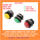 R13-507 nút nhấn nhả phi 16mm Xanh lá