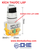 CÔNG TẮC XOAY NÚT CHUYỂN 2 VỊ TRÍ 22MM LAY37 (1NO + 1NC)