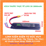 PIN LIPO 3S 11.1V 2800MAH, XẢ 30C, XT30