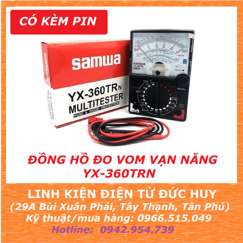 VOM ĐỒNG HỒ ĐO VẠN NĂNG SAMWA YX 360TRN CÓ KÈM PIN 9V và 1.5V