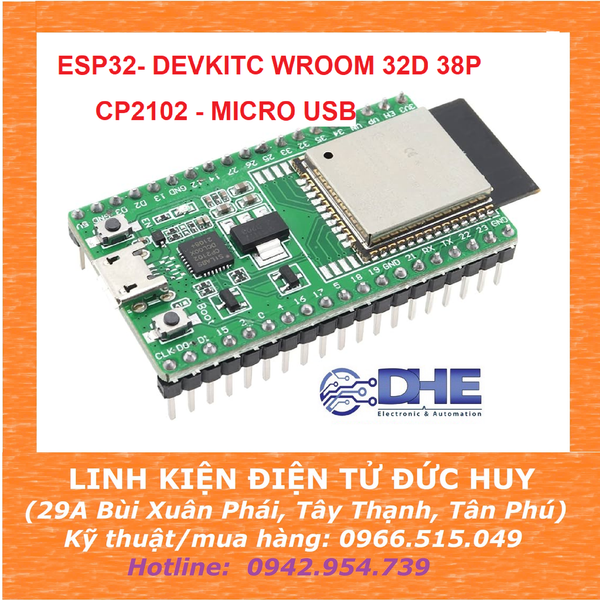 ESP32- DEVKITC WROOM 32D 38P - CP2102 - MICRO USB