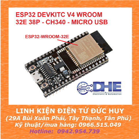ESP32 DEVKITC V4 WROOM 32E 38P CH340 MICRO USB