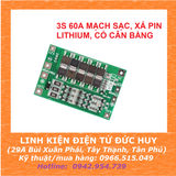 3S 60A MẠCH SẠC XẢ PIN LITHIUM,CÓ CÂN BẰNG CELL