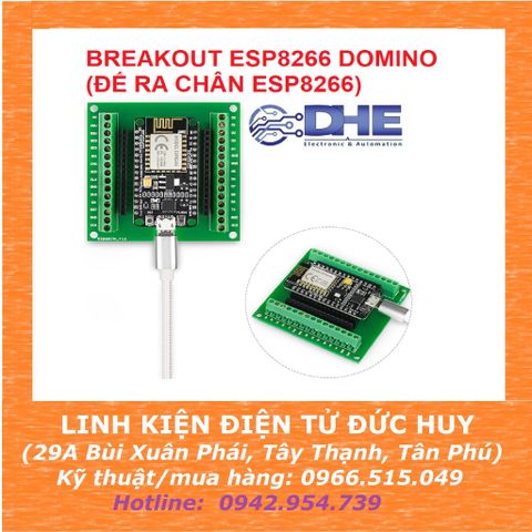 BREAKOUT ESP8266 DOMINO (ĐẾ RA CHÂN ESP8266)
