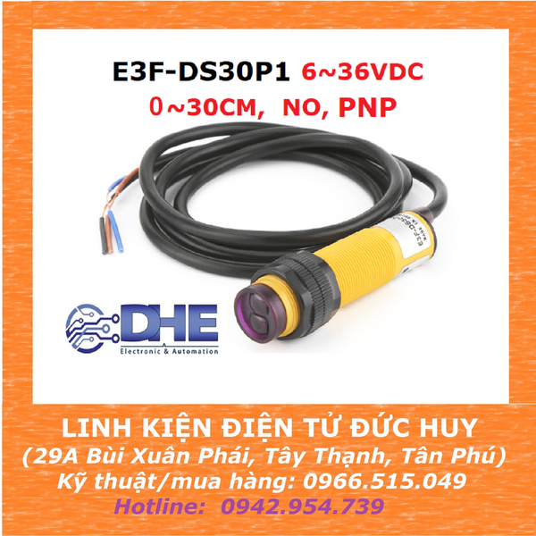 E3F DS30P1 CẢM BIẾN VẬT CẢN HỒNG NGOẠI E3F-DS30P1, 6-36VDC, PNP, NO