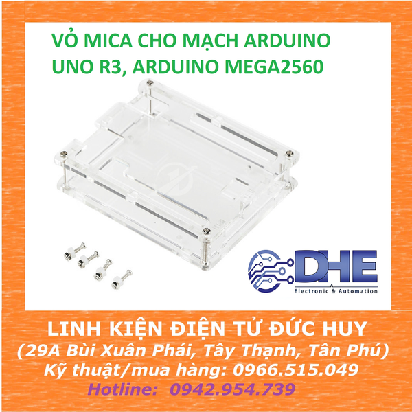 VỎ MICA BẢO VỆ CHO MẠCH ARDUINO UNO R3, ARDUINO MEGA2560