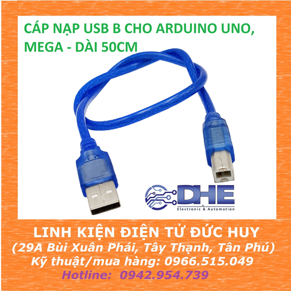 CÁP NẠP USB B CHO ARDUINO UNO/MEGA DÀI 50CM