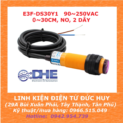 E3F-DS30Y1 CẢM BIẾN VẬT CẢN 30CM, 220VAC,NO, CHỐNG NHIỄU TỐT