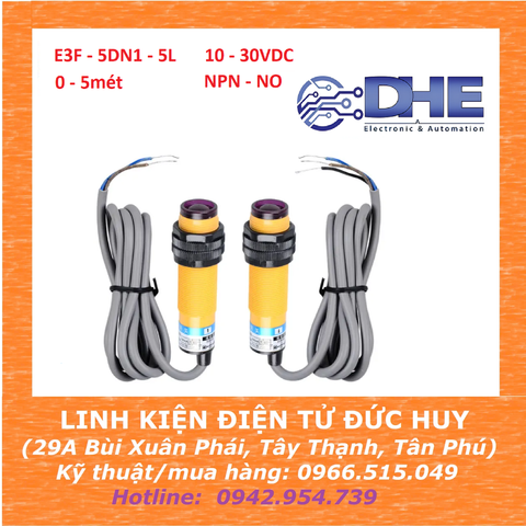CẢM BIẾN VẬT CẢN, XA 5M, 10-30VDC, NPN, NO, CHỐNG NHIỄU TỐT