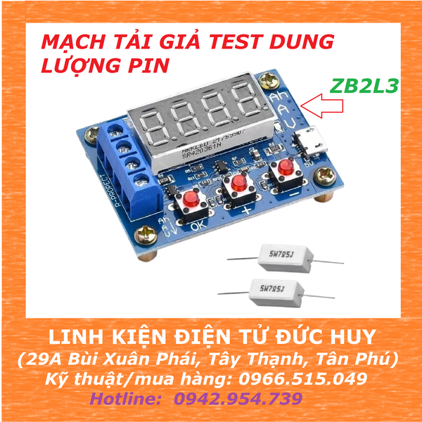 MODULE TEST DUNG LƯỢNG PIN ZB2L3