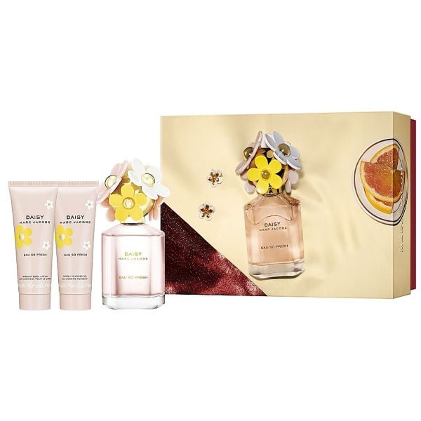  Gift Set Marc Jacobs Daisy Eau So Fresh 3pcs ( EDT 75ml & Sữa tắm 75ml & Body Lotion Dưỡng Da 75ml ) 