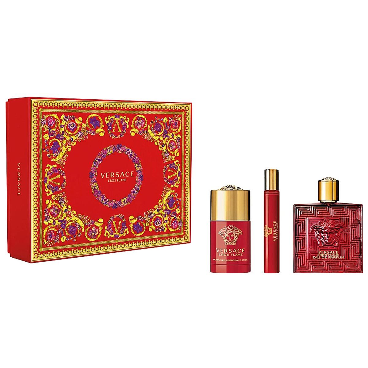  Versace Eros Flame 3pcs - Spring Set (EDP 100ml & EDP 10ml & Lăn khử mùi 75ml ) 