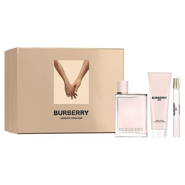  Gift Set Burberry Her Eau de Parfum 3pcs (EDP 100ml + Body Lotion 75ml + EDP 10ml) 