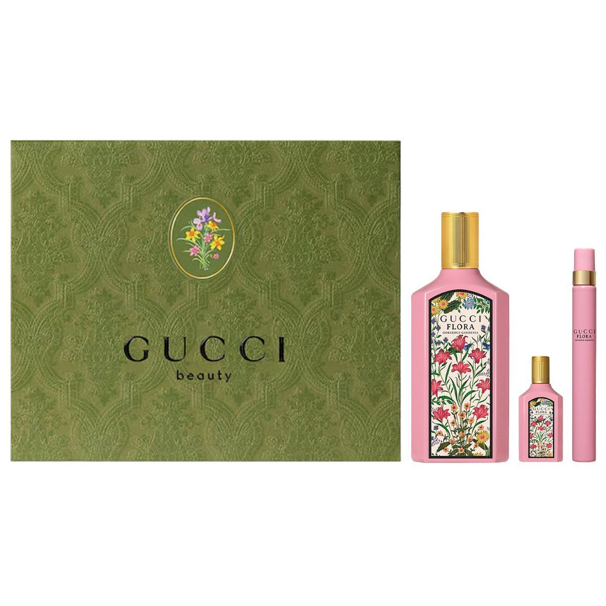  Gift Set Gucci Flora Gorgeous Gardenia Eau de Parfum 3pcs ( EDP 100ml & EDP 5ml & EDP 10ml ) 