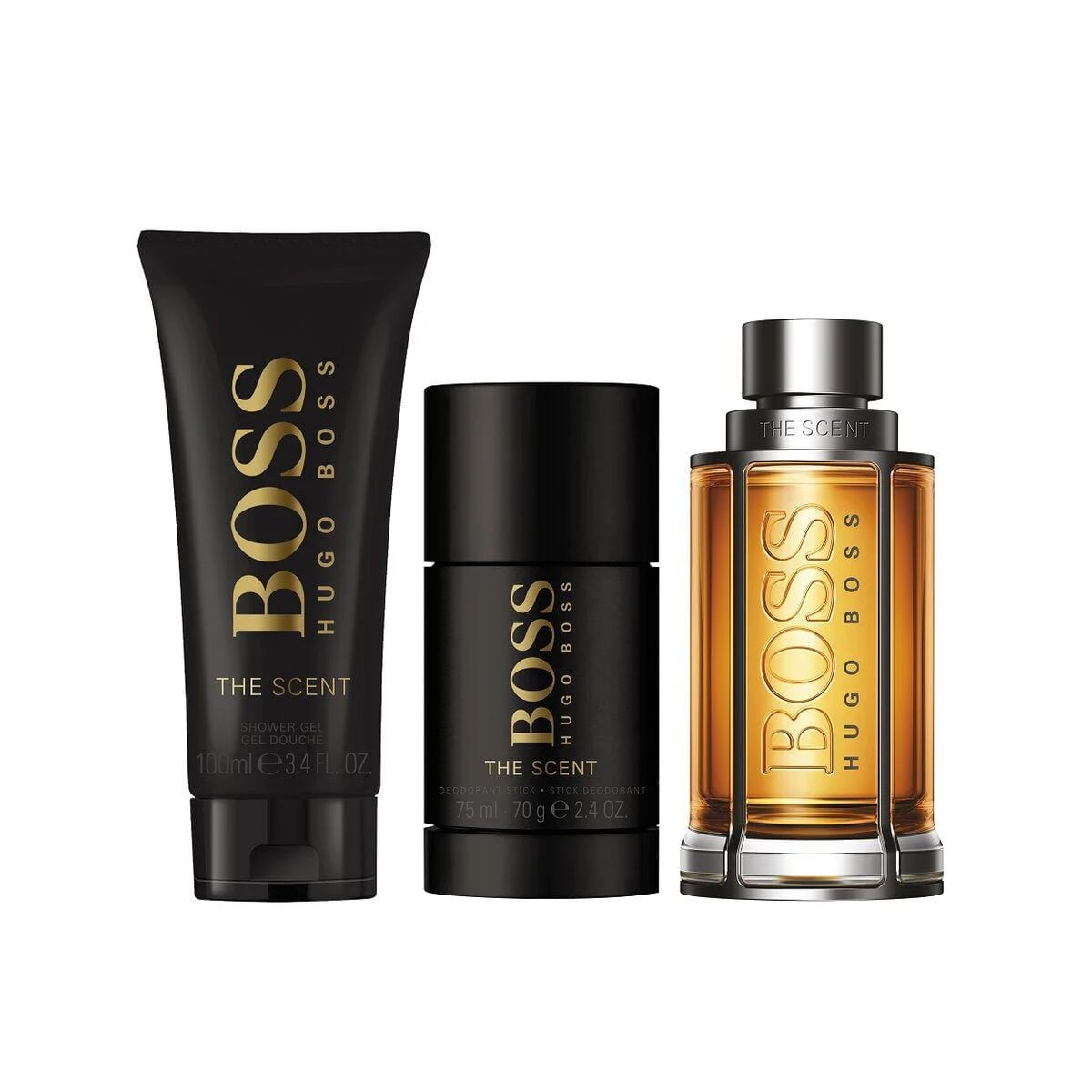  Gift Set Hugo Boss The Scent 3pcs (EDT 100ml, Deodorant Stick 75ml, Shower Gel 100ml ) 