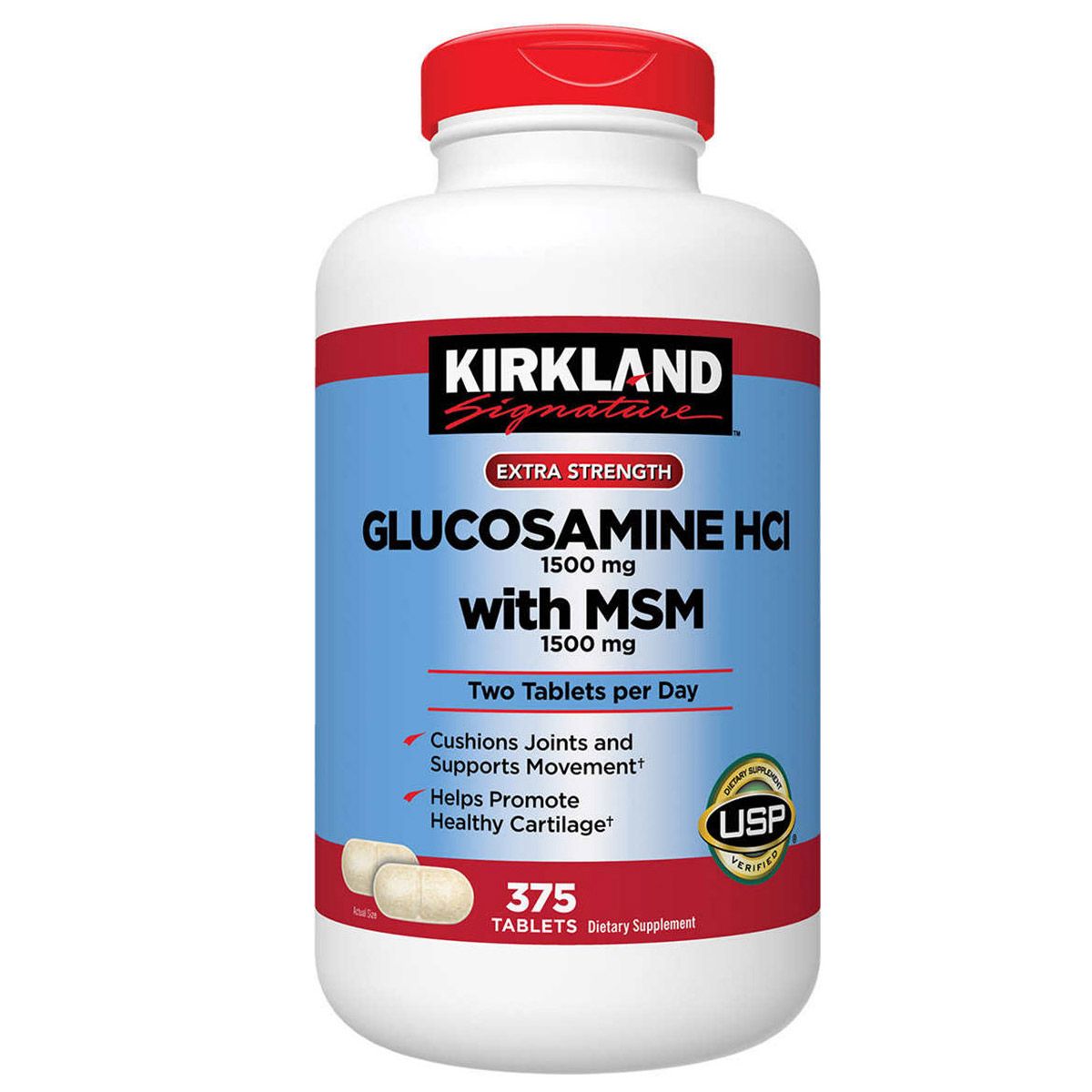 Glucosamine HCL 1500mg Kirkland with MSM 1500mg hộp 375 viên của Mỹ