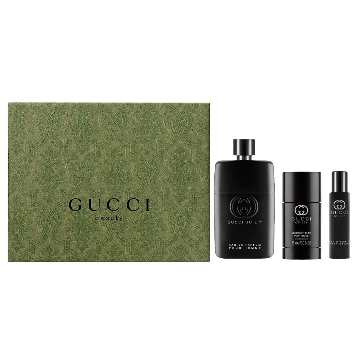 Gift Set Gucci Guilty Pour Homme Eau de Parfum 3pcs ( EDP 90ml & EDP 15ml & Deodorant Stick 75g ) 
