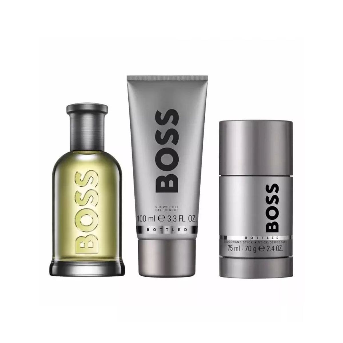  Gift set Hugo Boss Bottled Eau de Toilette 3pcs (EDT 100ml & Shower gel 100ml & Lăn khử mùi 75ml) 