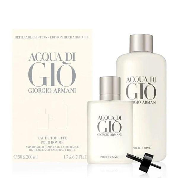  Gift Set Giorgio Armani Acqua Di Gio Pour Homme 2pcs ( EDT 50ml & Refill 200ml ) 