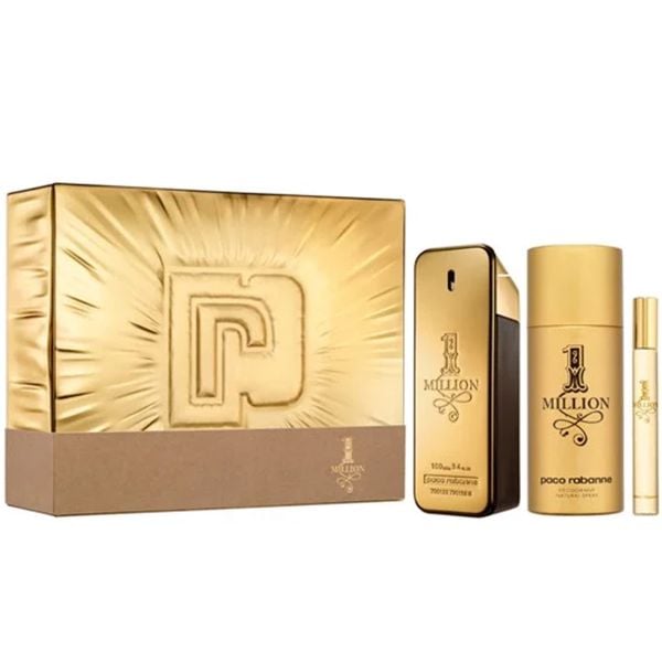  Gift Set Paco Rabanne 1 Million EDT 3pcs ( EDT 100ml & Deodorant Spray 150ml & EDT 10ml ) 