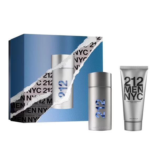  Gift Set Carolina Herrera 212 Men NYC 2pcs ( EDT 100ml & After Shave Balm 100ml ) 