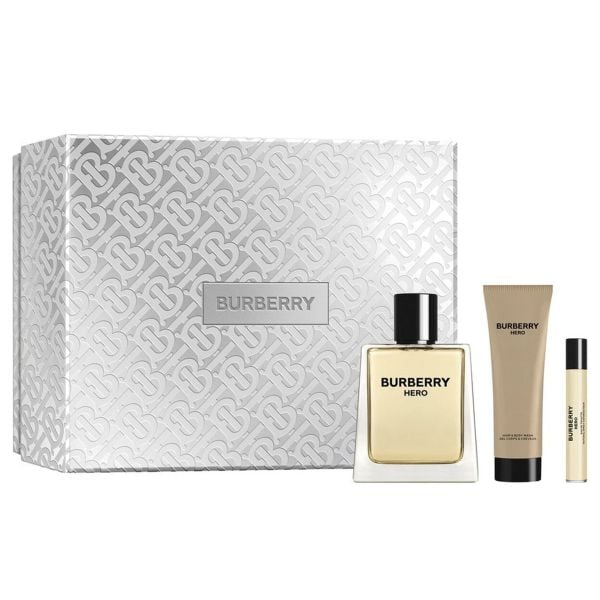  Gift Set Burberry Hero 3pcs ( EDT 100ml & Shower Gel 75ml & EDT 7.5ml ) 