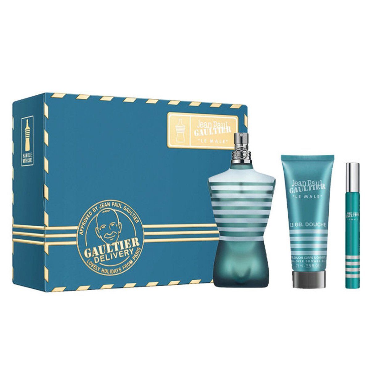  Gift Set Jean Paul Gaultier Le Male (EDT 125ml & EDT 10ml & SG 75ml) 