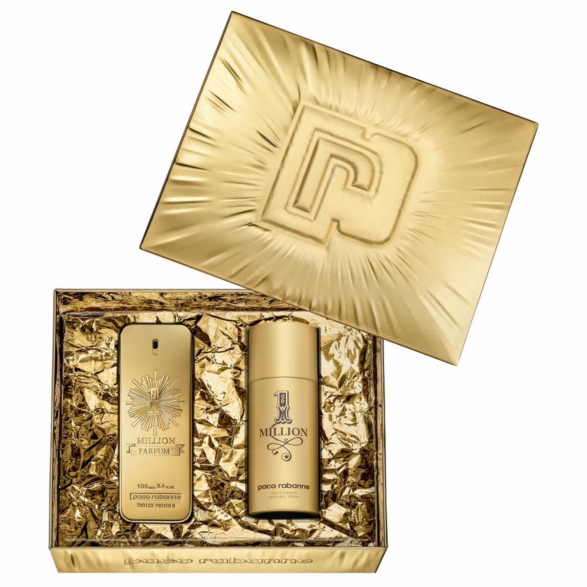  Gift Set Paco Rabanne 1 Million Parfum 2pcs ( Parfum 100ml & Deodorant Stick 150ml ) 