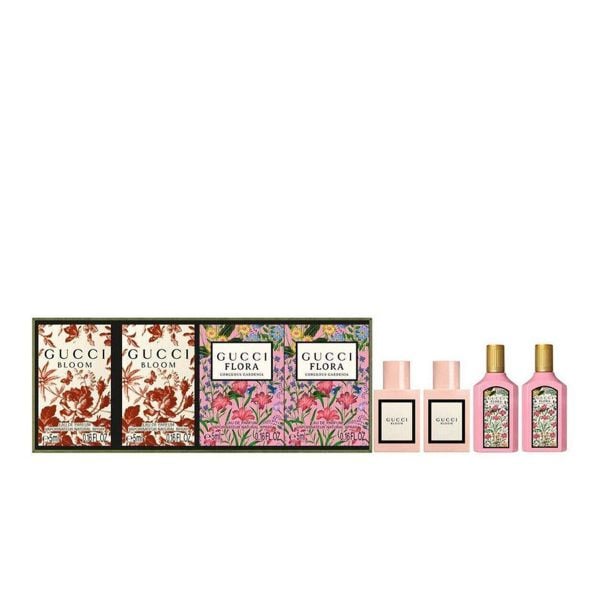 Gift Set Mini Gucci Bloom EDP & Gucci Flora Gardenia EDP 4pcs