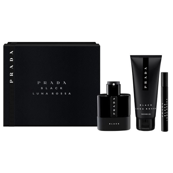  Gift Set Prada Luna Rossa Black 3pcs ( EDP 100ml & EDP 10ml & Shower Gel 100ml ) 