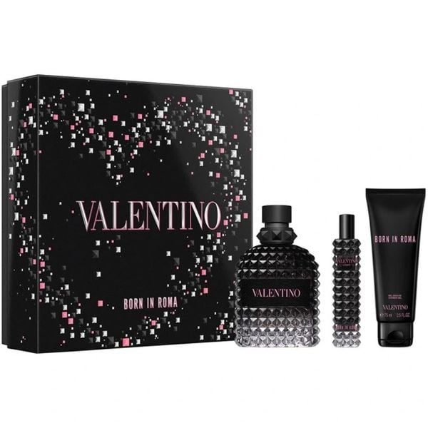 Gift Set Valentino Uomo Born in Roma 3pcs (EDT 100ml & EDT 15ml & Shower gel 75ml)