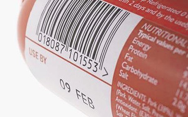 Close up shot of a sausage package