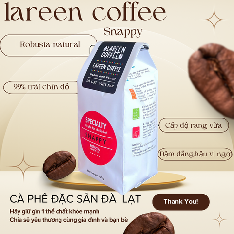 Snappy 500g-Cà phê rang nguyên hạt.