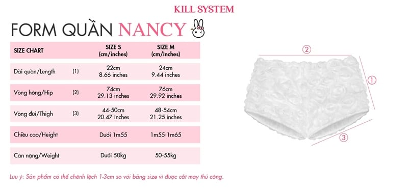  Quần short hoa hồng cạp thấp NANCY - KILLSYSTEM 
