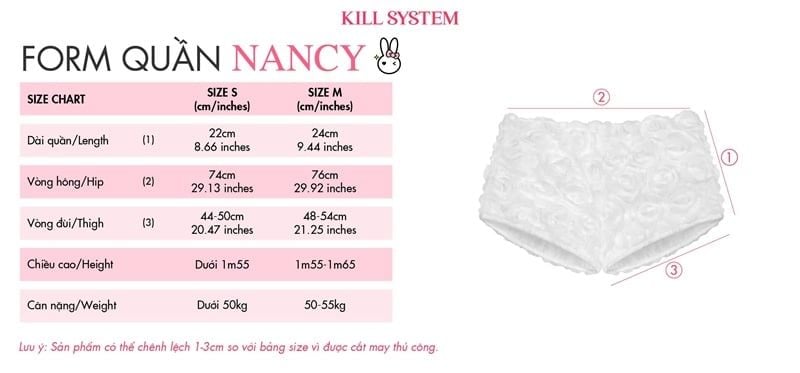  Quần short hoa hồng cạp thấp NANCY - KILLSYSTEM 