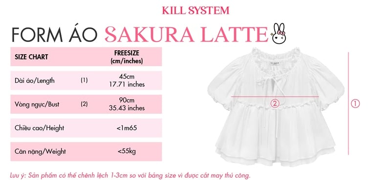  Áo baby doll tay phồng Sakura 