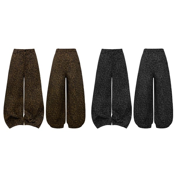  Quần dài da beo SoHo kaki ống rộng Kill System 