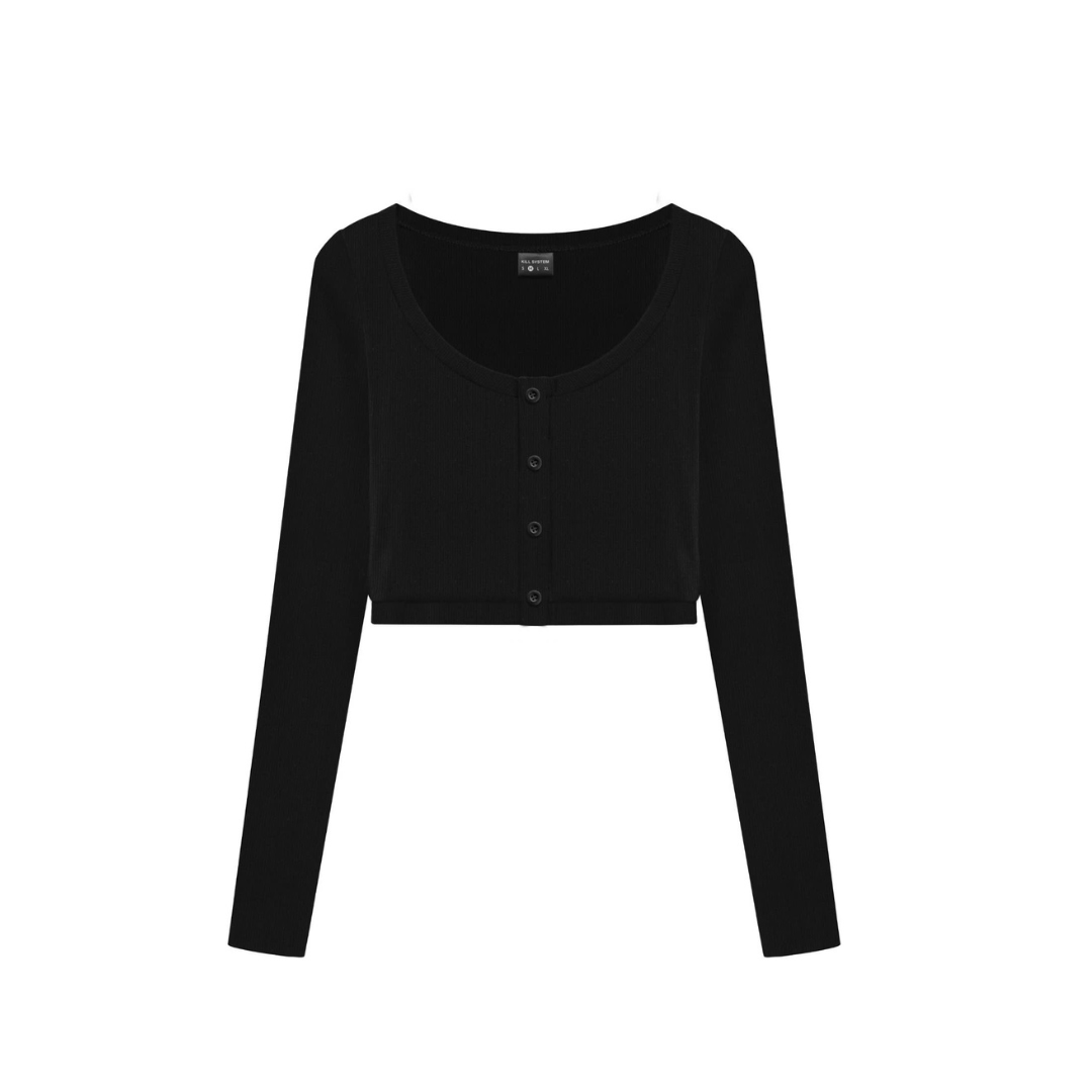  Áo cardigan tay dài vải thun gân Sabrina 
