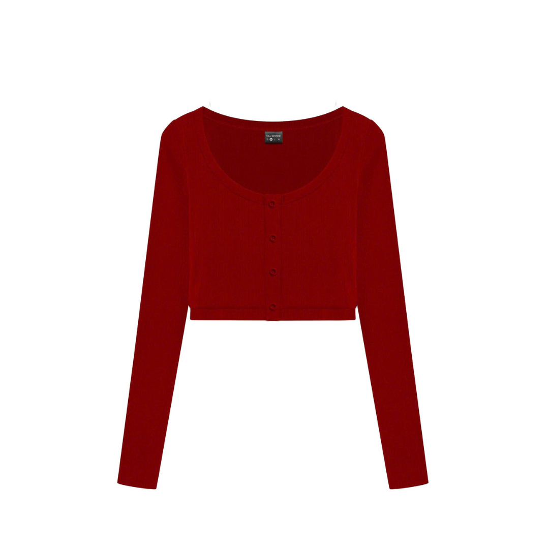  Áo cardigan tay dài vải thun gân Sabrina 