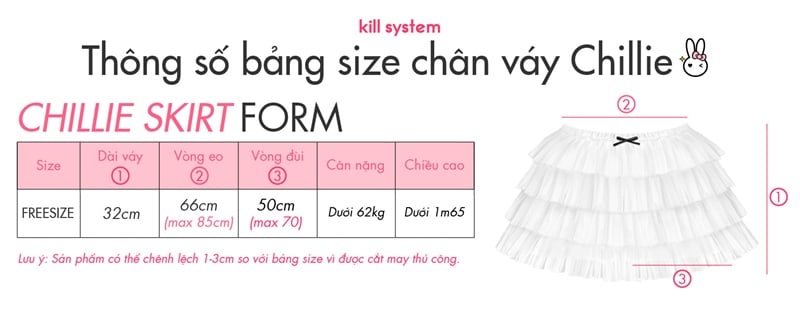  Chân váy voan tầng Chillie Kill System 