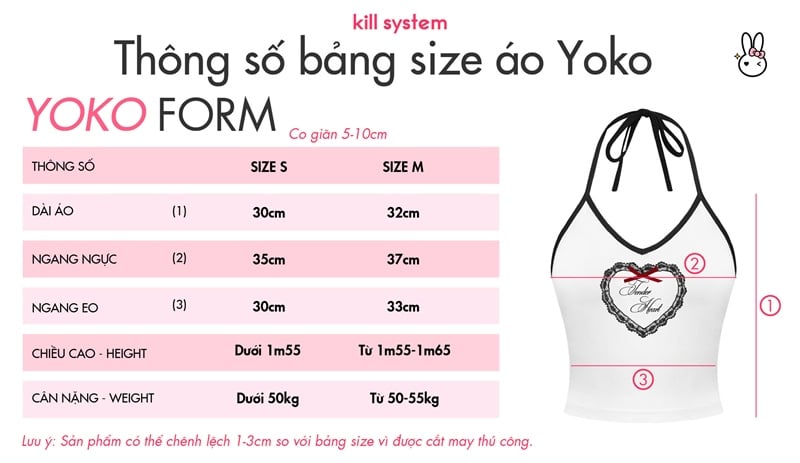  Áo yếm trái tim viền ren Yoko - Killsystem 