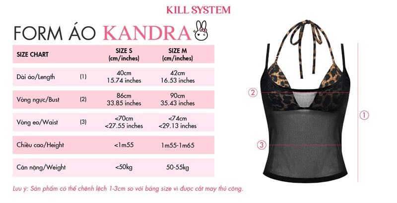  Set áo dây lưới kèm bra Kandra - KILL SYSTEM 