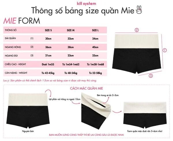  Quần short cạp trễ PRETTY gập eo tôn dáng thêu chữ sắc nét 